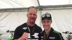 Jonathan Rea with 'Stone Cold' Steve Austin