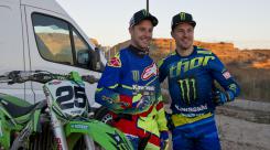 Jonathan Rea and Clement Desalle - Kawasaki Ninja ZX-10R - Kawasaki KX450F - Motorland Aragon